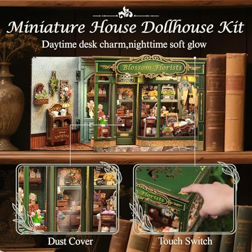 CUTEBEE Book Nook Kit, Miniature House Kit for Adults, Flower Shop Booknook - Image 4