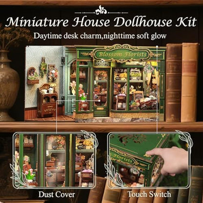 CUTEBEE Book Nook Kit, Miniature House Kit for Adults, Flower Shop Booknook - Image 4