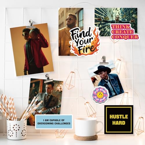 EggSun Vision Board Supplies with 1200+ Images & Quotes Collage Magazine Book, Wall Clip Art Scrapbook Journal Kit for Vision Board Making Beginners Women Men Teen Boy Girls Coquette Room Decors (Men) - Image 5