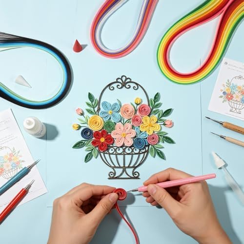 TXIN 1300 Strips 26 Colors Paper Quilling Strips, Width 3mm Length 39 cm - Image 3
