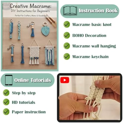 Ewparts Art Craft Macrame Kits for Adult Beginner with Instruction Book - Image 2