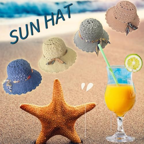 SHENJILL Crochet Kit for Beginners Sun Hat Crochet Women Beach Hat Beginner Knitting Kit for Adults Easy Starter Yarn Kits for Crocheting Easy-to-Follow Instructions (Light Brown) - Image 6