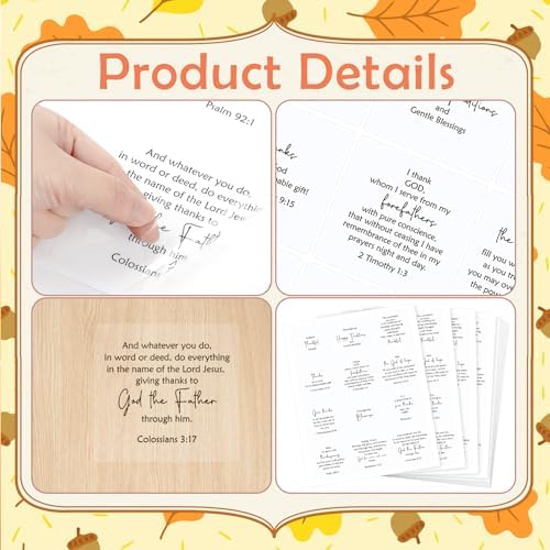 Watersay 240 Pcs Thanksgiving Religious Peelable Stickers, 4 x 3.5 Inches - Image 3