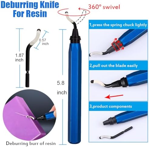 Resin Polishing Tools Kit,Electric Resin Drill Kit,Rotary Pen & Deburring Tool 3D Printing for Keychain Making,Jewelry Art,Resin Duberring, Drilling,Polishing,Engraving,DIY - Image 4
