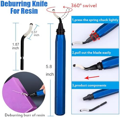 Resin Polishing Tools Kit,Electric Resin Drill Kit,Rotary Pen & Deburring Tool 3D Printing for Keychain Making,Jewelry Art,Resin Duberring, Drilling,Polishing,Engraving,DIY - Image 4
