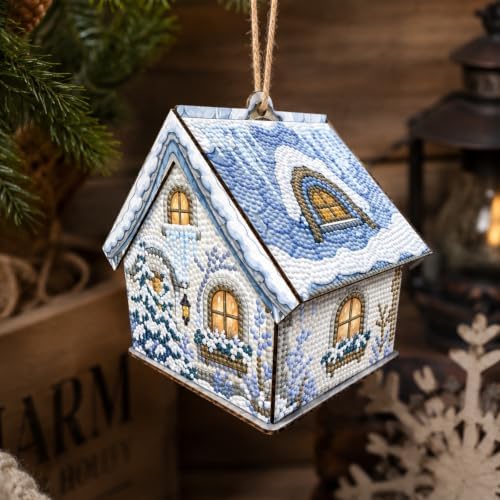 FRANDEK Wooden House Diamond Art Painting Kit for Adults (Winter Snow) - Image 5