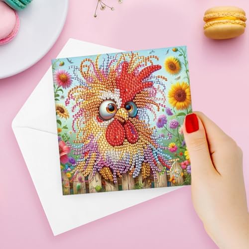 8pcs DIY Diamond Art Greeting Cards Kit with Envelopes&Tools - Create Your Own Sparkling Birthday, Thank You, Holiday Cards for Adults & Beginners(Humorous Bird) - Image 3