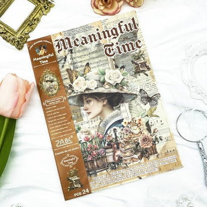 478pcs Pre-Cut Vintage Scrapbook Sticker Book for Adults and Teens, Washi Stickers for Scrapbooking Supplies,Journaling Stickers Aesthetic Ephemera for Junk Journals, DIY Crafts Arts Decorative by Ahmagen