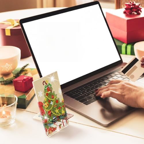 Saillong 6 Pcs Vintage Christmas Diamond Painting Phone Stand DIY Holder - Image 5