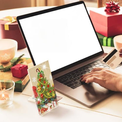 Saillong 6 Pcs Vintage Christmas Diamond Painting Phone Stand DIY Holder - Image 5