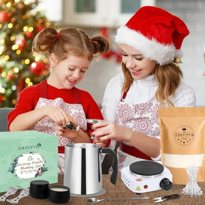 SAEUYVB Candle Making Kit,Easy to Make Colored Candle Soy Wax Kit,Including Soy Wax, Wicks,Melting Pot, Tins and More - Image 6