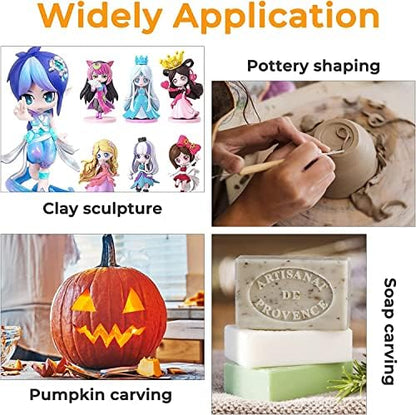Jetmore 6 Pack Clay Tools Kit, Pottery Tools & Sculpting Tools, Polymer Modeling Clay Cutters Sculpture Set for Carving, Ceramics, Molding, DIY - Image 5