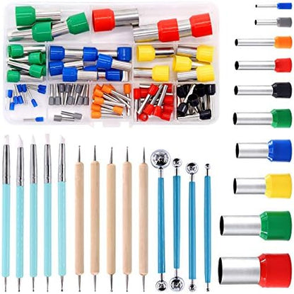 Swpeet 89Pcs Modeling Clay Sculpting Tools Kits, Ball Stylus Tool, Dotting Pottery Tools, Polymer Clay Cutters,Cutters Mold Cutter Punch Tools for Making Modeling Clay Cake Fondant Decoration by Swpeet
