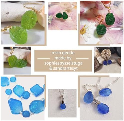 FUNSHOWCASE Geode Epoxy Resin Silicone Molds Set Jewelry Making Kits for Necklace Pendant Earrings Bracelet Charms 33 Shapes 0.35-1.65inch - Image 4