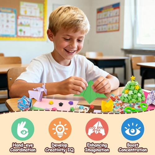 Hapray Japanese Origami & Star Origami Paper Kit, 1850 Sheets Colored Paper - Image 5