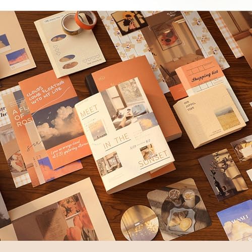 Scrapbooking Supplies Kit, A6 Grid Notebook, Aesthetics Junk Journal Kit - Image 6