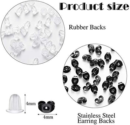 Hicarer 200 Pcs Sublimation Earrings Blanks Stud Earring Kit, Black - Image 3