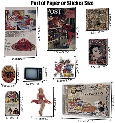 Esweny 200PCS Vintage Scrapbooking Supplies Kit for Journaling,Junk Journal Planners Aesthetic Cottagecore Room Decor Wall Art Collage Album (Retro Memory) - Image 3