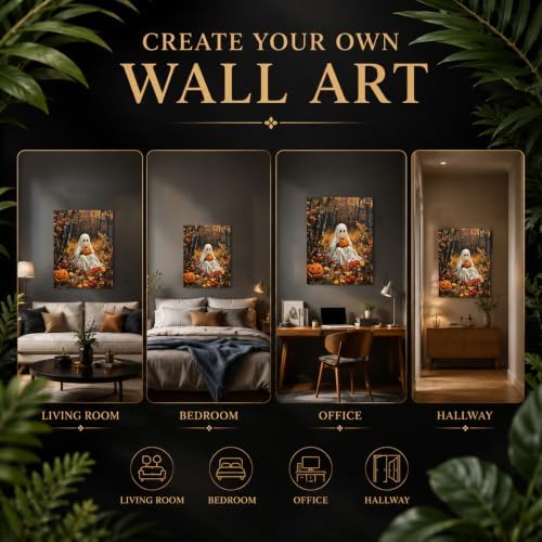 HITO Halloween Paint by Numbers Kit for Adults Ghost 16x20 Inch Frameless - Image 7