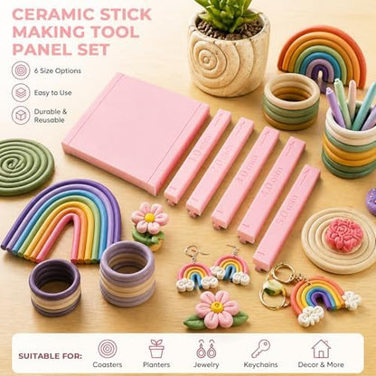 7 Pcs Clay Tube Hoop Roller Guide Set, Clay Rolling Strip Shape Maker - Image 4