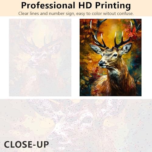 TUMOVO Paint by Numbers Kit for Adults Beginner Majestic Deer Painting - Image 5