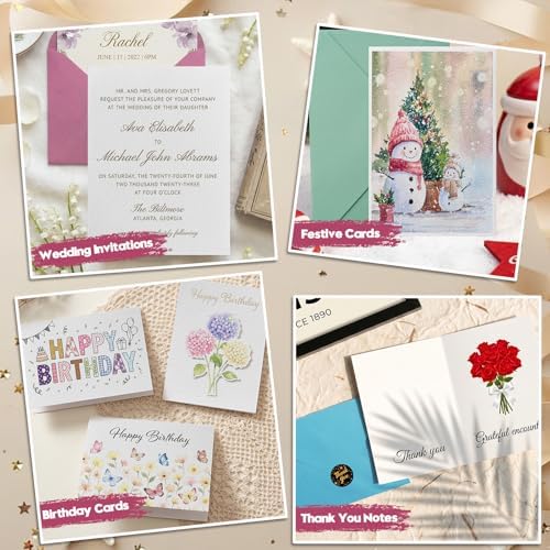 KOVIEDE 60 Pack Foldable Blank Watercolor Cards with Envelopes 4" x 6" - Image 5