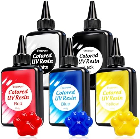 Teexpert UV Resin Kit, 500g Opaque Colored UV Resin Large Capacity Hard Type, Odorless & Low Shrinkage, Vibrant Color for Jewelry Making, Crafts, Keychain, Small Decoration by Teexpert