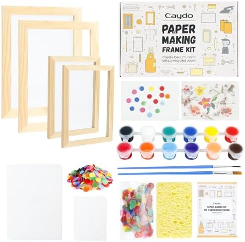 Caydo Paper Making Kit, 2 Size A5 A6 Papermaking Mould and Deckle - Image 2