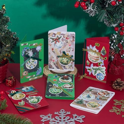 WEBEEDY 15 Sets DIY Christmas Card Making Kits Handmade Bell Theme Greeting Cards with Blank Cards,Matching Envelopes,Stickers,Instruction for Adults Beginners Birthday Christmas Invitation Craft Gift - Image 5