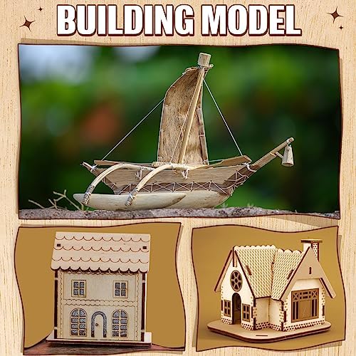 Riakrum Basswood Sheets Plywood Board Unfinished Wood Boards for Crafts for DIY Laser Projects Architectural Mini House Building Hobby Model Making(6 x 6 x 1/8 Inch,36) - Image 4