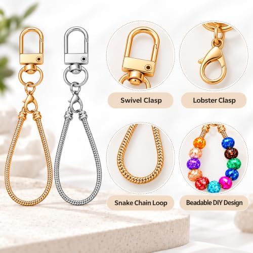 10PCS Beadable Keychain Bars Mixed Color Chain Keychains Key Chain Making Kit - Image 3