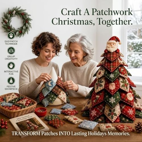 HZSprance DIY Quilted Christmas Tree Kit –3D Fabric Patchwork Kit(F) - Image 3