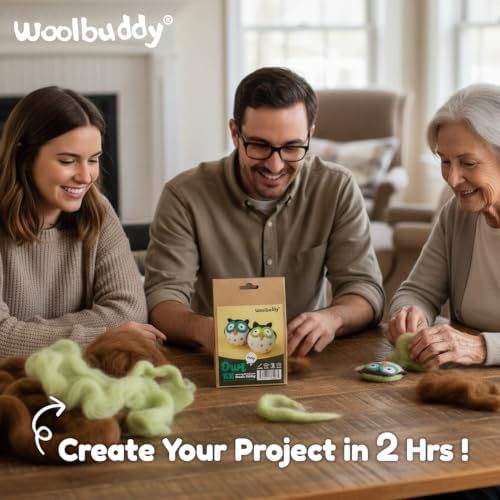 Woolbuddy Needle Felting Starter Kit (Owl) for Beginner & Adults with Tool - Image 3