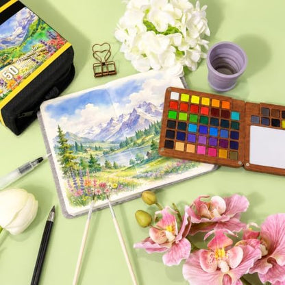 Pagather Travel Watercolor Travel Set, 50 Colors Mini Portable Paint Kit - Image 7