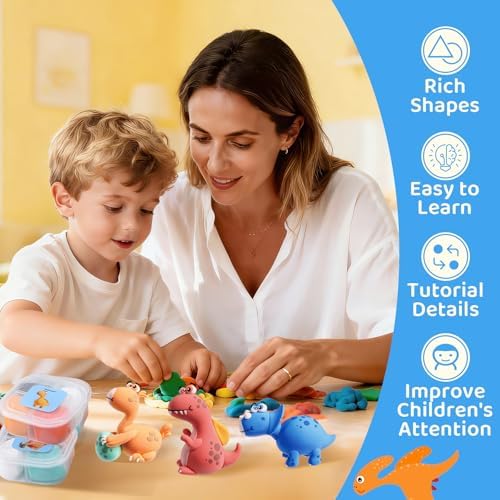 Air Dry Clay Kits, Kids Clay Set with Modeling Tools, DIY Art Crafts for Gifts Air Dry Clay Kit Set for Ages 3-12 Boys and Girl Creative Family DIY and Holiday Celebrations Birthday Party - Image 5