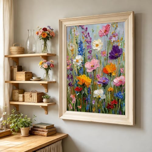 Floral Wildflower Stamped Cross Stitch Kits for Beginner 12x16 Inch - Image 5