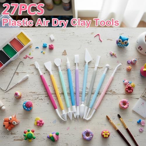 cobee 3 Set Air Dry Clay Tools, Fondant Sculpting Tool Set, Polymer Clay Tools for Modeling Decorating Tool, Clays Sculpting Sets for Cookie Cake Decorating, Sugarcraft Sculpture Pottery - Image 5