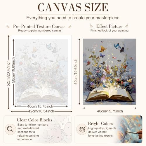 TELMOXA Books Paint by Numbers Kit for Adults, 16x20 in - Image 3
