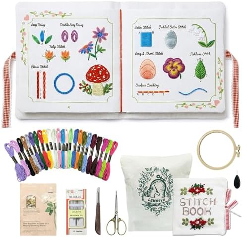 Lemosyu Embroidery Stitch Book Kit for Beginners with 44 Practice Pages by Unknown