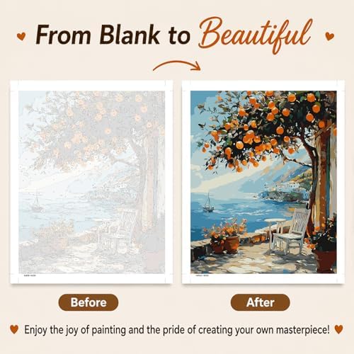 AUKELHJ Paint by Numbers Kit for Adults Beginner, Landscape, 16X20 Inch - Image 4