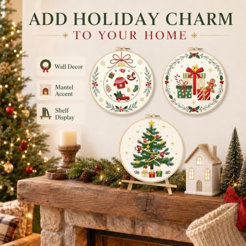 Nuberlic 3 Pack Christmas Embroidery Kit for Beginners - Image 5
