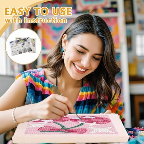 DOODLREAM Cherry Disco Ball DIY Punch Needle Embroidery Kit for Beginner - Image 3
