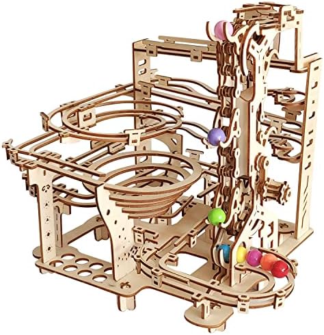 3D Wooden Marble Run Puzzle, Wood Crafts Mechanical Marble Run DIY Assembly Building Model Kits, Wooden Crafts Brain Teaser Puzzles, Christmas Birthday Gifts for Adults & Teens by i-CHONY