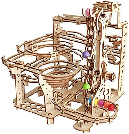 3D Wooden Marble Run Puzzle, Wood Crafts Mechanical Marble Run DIY Assembly Building Model Kits, Wooden Crafts Brain Teaser Puzzles, Christmas Birthday Gifts for Adults & Teens by i-CHONY