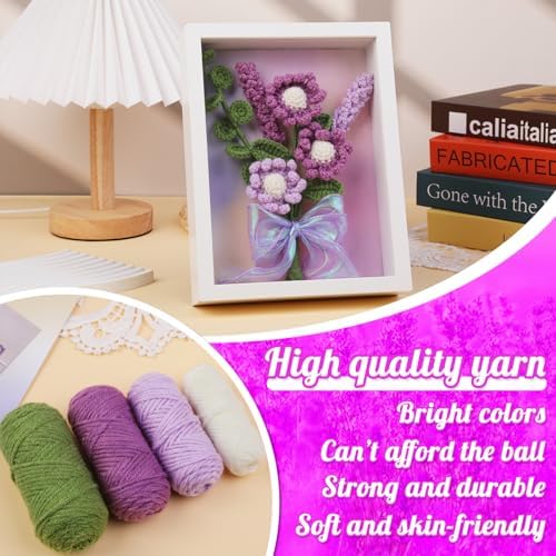 IMZAY Crochet Kit for Beginners Lavender Beginner Crochet Kit Photo Frame - Image 5
