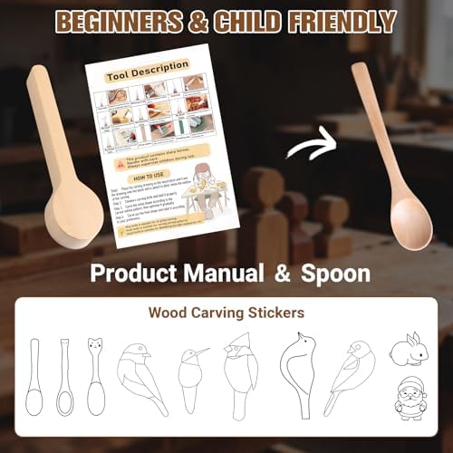 KINGBRO 20 PCS Wood Carving Kit for Beginners, Whittling Kit for Beginner and Kids, Wood Carving Tools with Safety Protection. 8 pcs Whittling Knife Wood Carving Set with 2 pcs Custom Sticker - Image 6