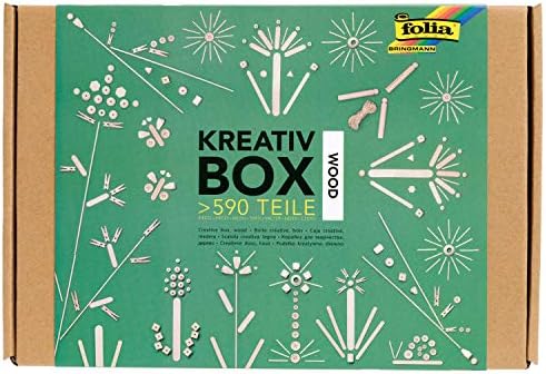 folia 938 Creative Box Wood Craft Box with Over 590 Pieces, Many Different Materials for Imaginative, Creative Crafts and Decorating - Image 4