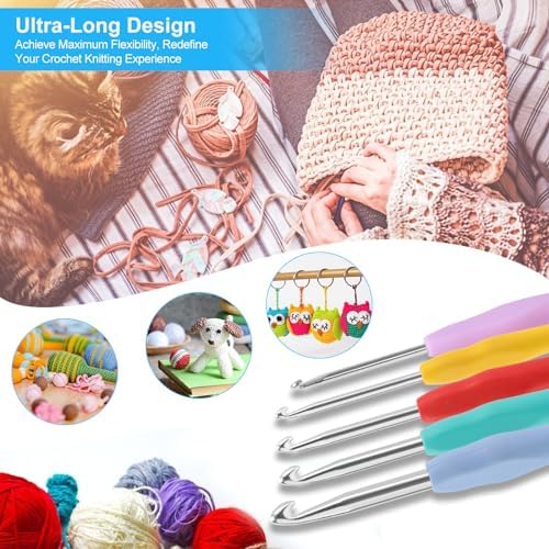 Vodiye 21 Sizes Ergonomic Crochet Hooks Set with Case, 0.5-10.0mm - Image 5