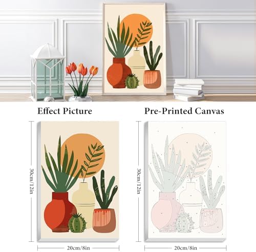 Easy Plant Framed Paint by Numbers Kit for Adults Beginner 8x12 Inch - Image 3