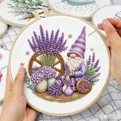 niurenmaoyi Gnome Embroidery Kit for Beginners,Sewing Kit for Adults - Image 5